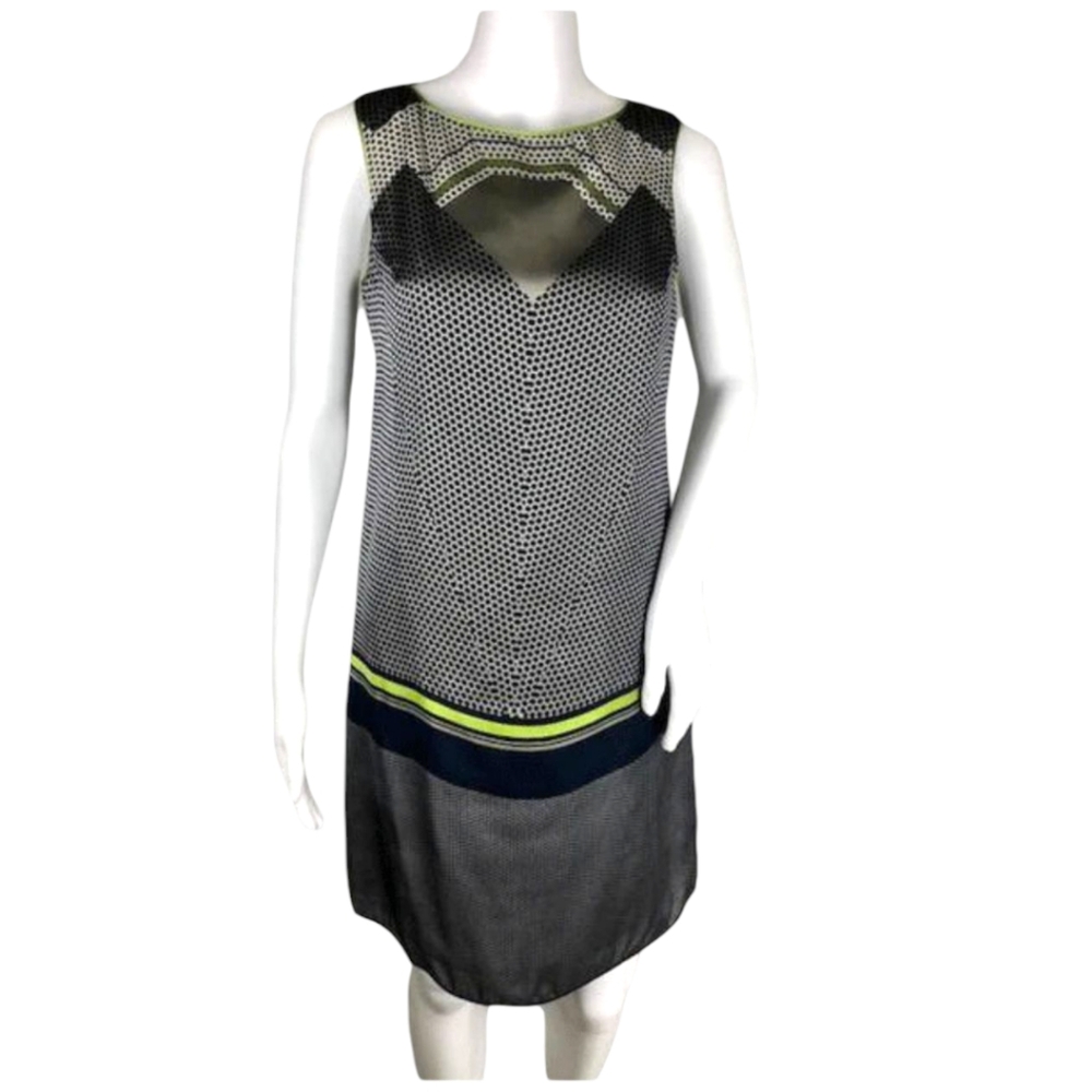 Max Studio Retro 60's Style Satin Sleeveless Shift Dress Size Medium - Picture 2 of 7